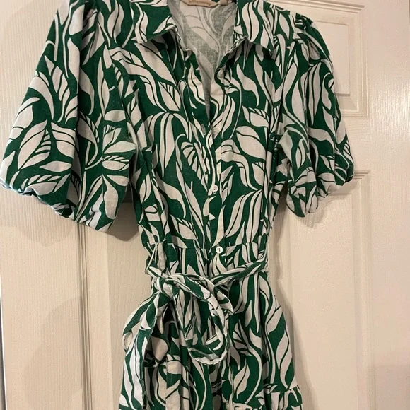 Soft Surroundings Green and White ‘Steffi’ maxi  dress with short sleeves - Picture 5 of 6